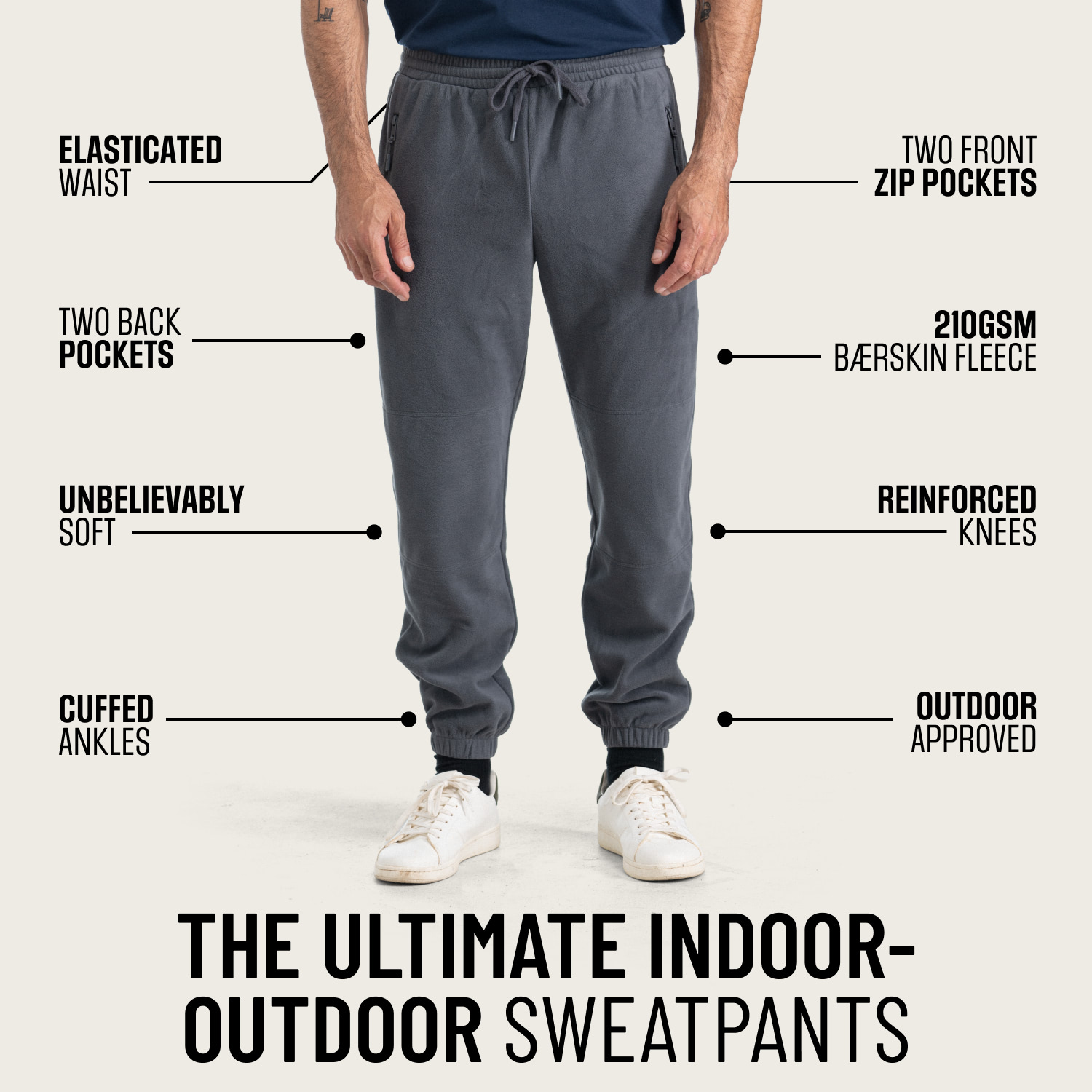 BÆRSkin 210gsm Fleece Sweatpants | BÆRSkin Tactical Supply Co.